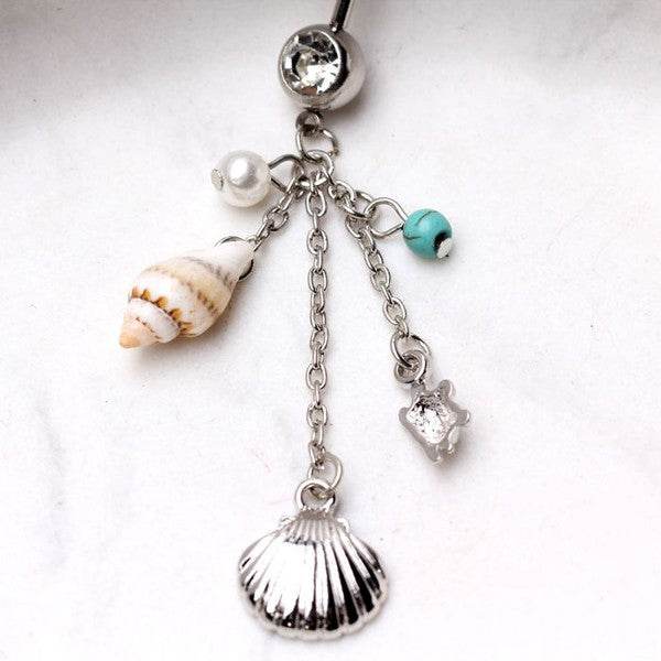 Beach Charms Dangle Navel Ring Belly Ring 10 mm