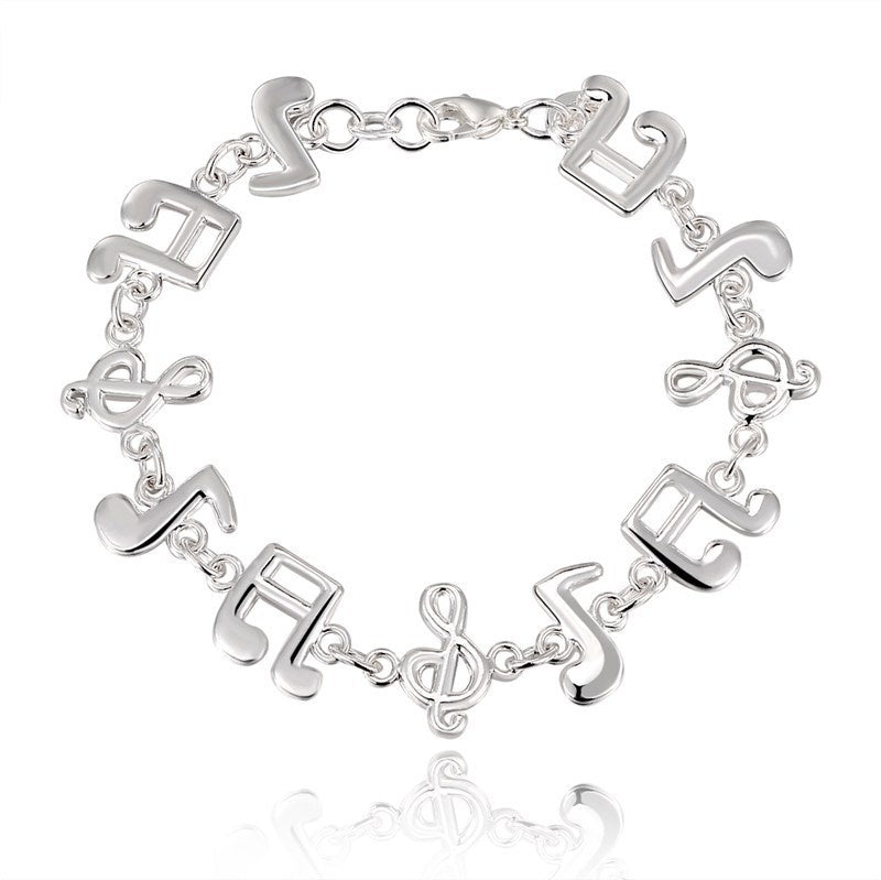 Popular Creative Ornament Exquisite Silver Music  New Note Bracelet