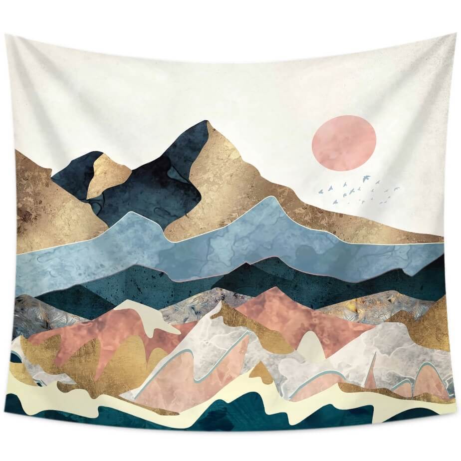 Zen Mountains Tapestry