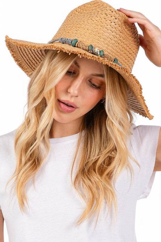 Starfish Charm Hatband Straw Sun Hat