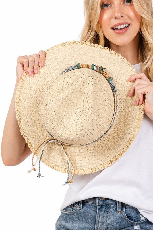 Starfish Charm Hatband Straw Sun Hat