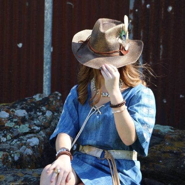 Hair-on-Hide Silver Metallic LeatherBelt w/ Fringe