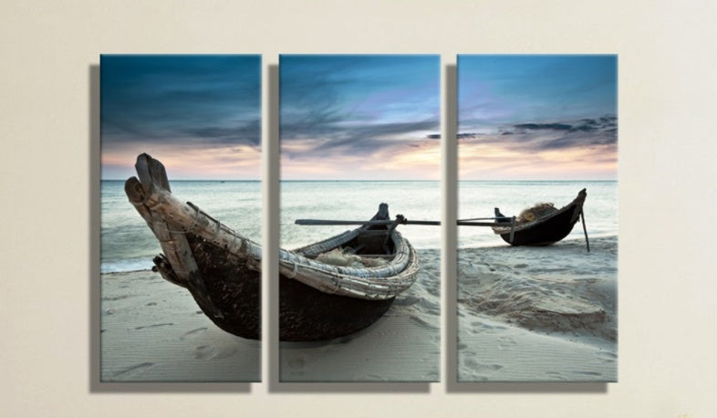 Triple boat canvas painting