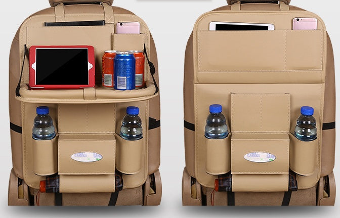 Car seat storage bag multi-function car dining table and chair back storage bag backrest hanging bag car interior decoration supplies