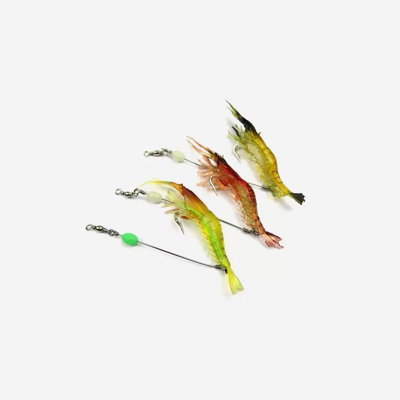 Sea Bass Soft Shrimp Shipwreck Black Fish Mouth Bionic Luminous Fake Bait Set Fishing Gear