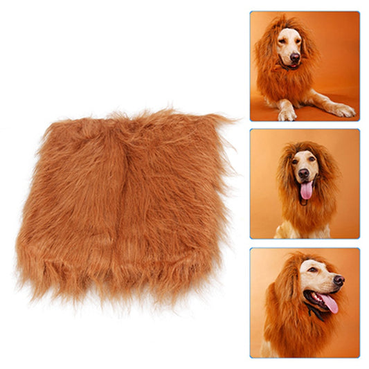 Cute Pet Cosplay Clothes Transfiguration Costume Lion Mane Winter Warm Wig Cat Large Dog Party Decoration With Ear Pet Apparel