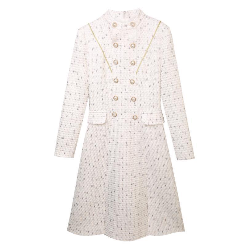 Autumn Women's White Little Fragrant Style Dress Autumn