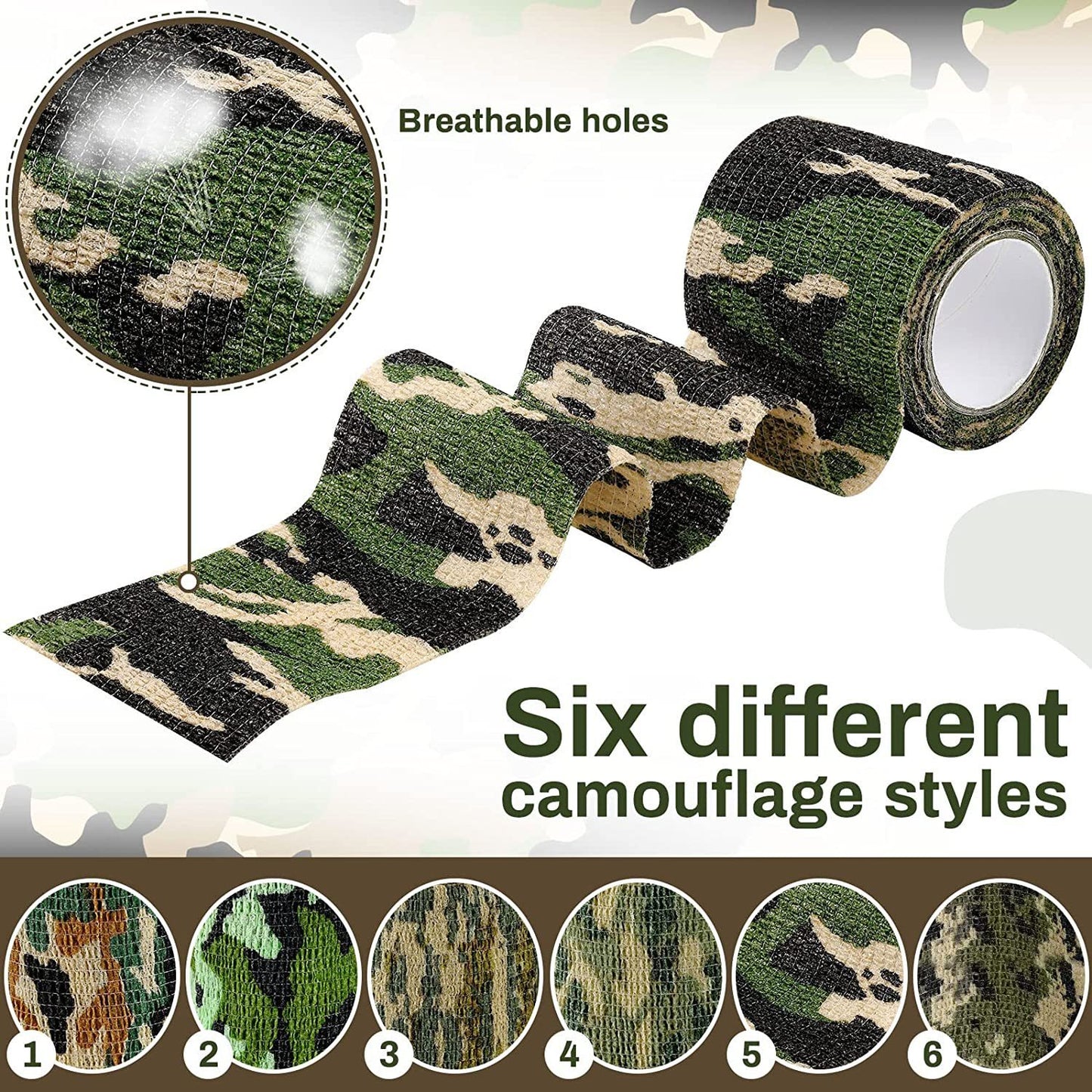 Non-woven Camouflage Bandage Hunting Camera Camouflage Tape Military Fans Telescopic Elastic Self-adhesive