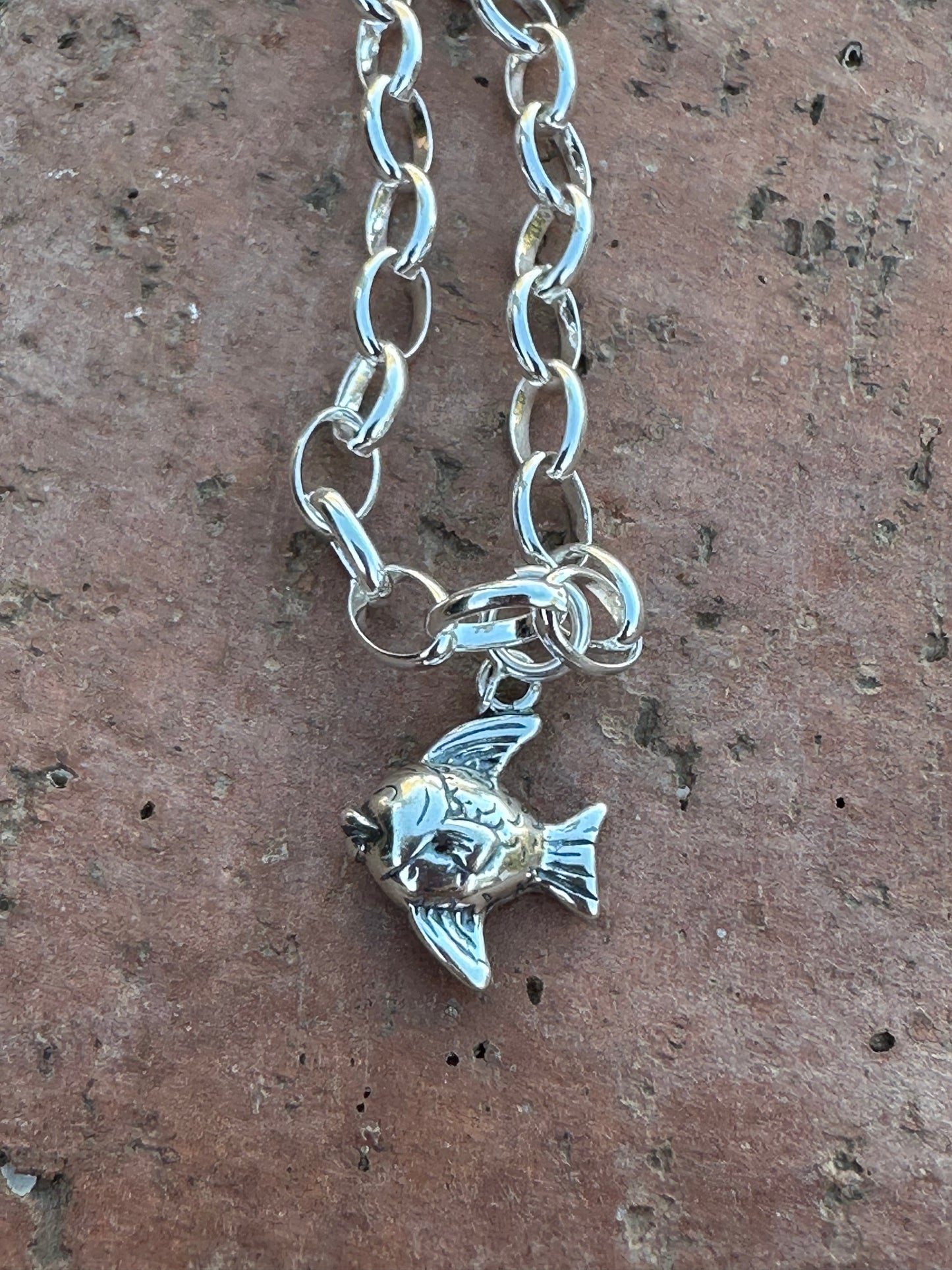 Handcrafted Sterling Silver Fat Fish Charm