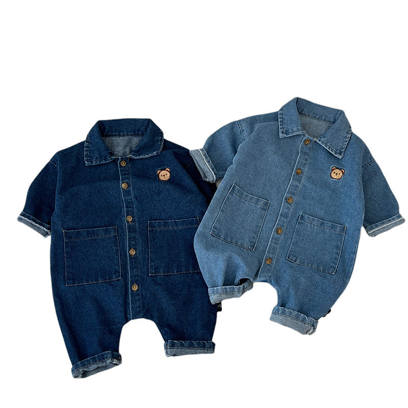 Spring And Autumn Denim Jumpsuit Infant Spring
