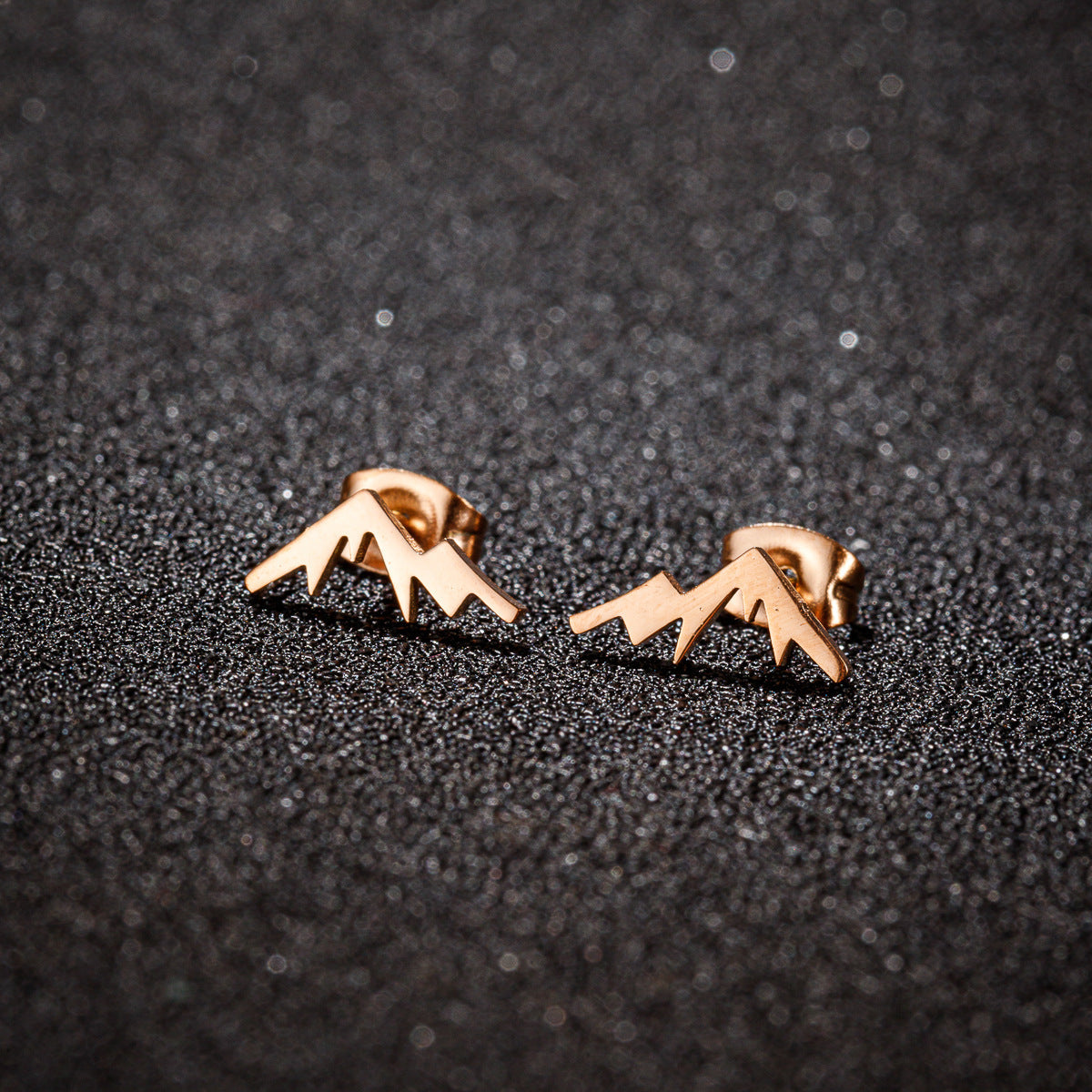 Stainless Steel Snow Mountain Mountain Stud Earrings Personality