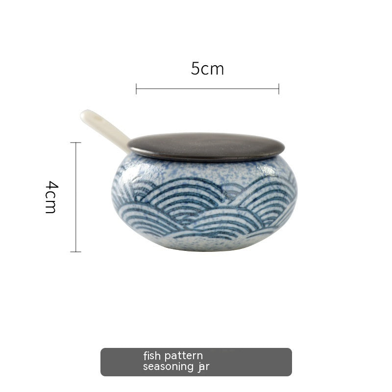 Creative Ceramic Sauce Boat Salt Jar Toothpick Tin