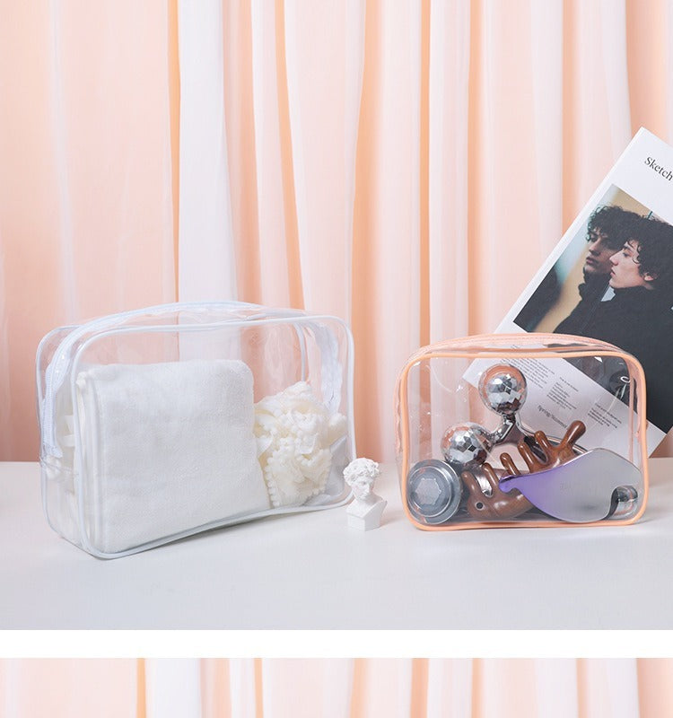 PVC Transparent Makeup Bag, Semi-transparent PVC Bag, Portable Storage Bag, Labubu Bag