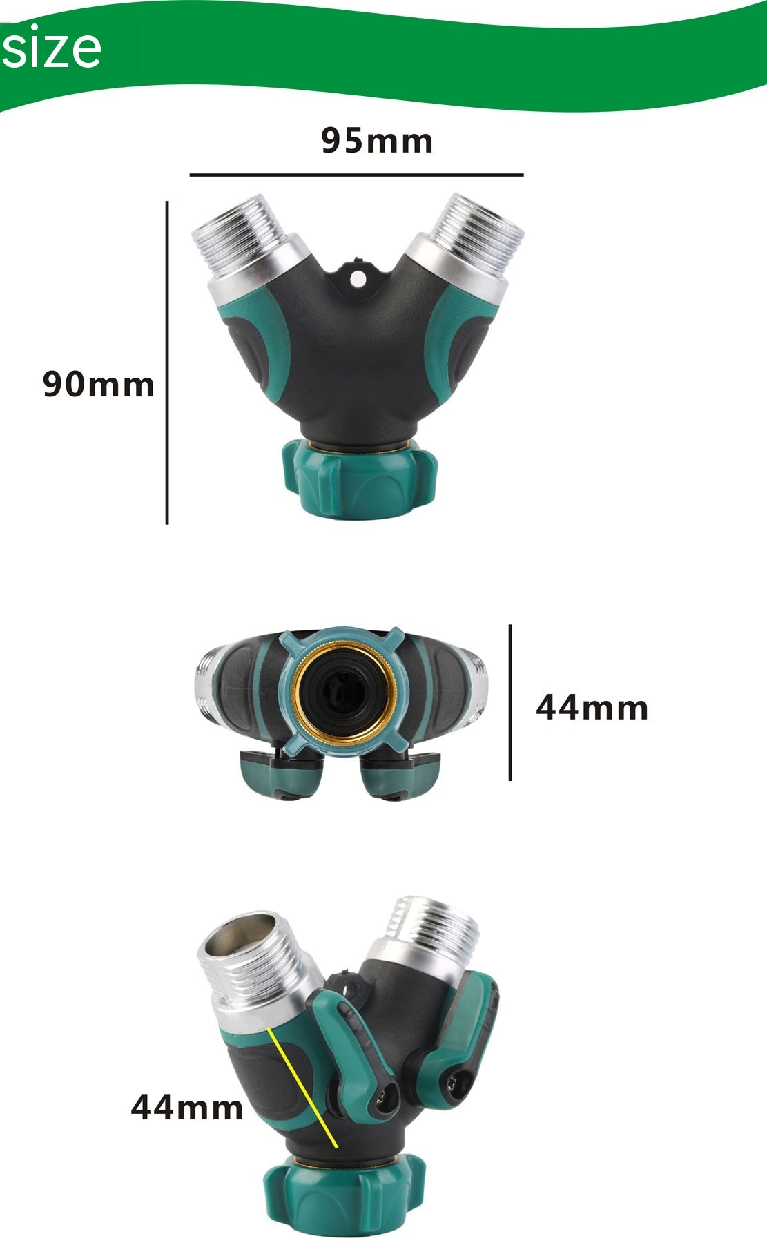 Garden Zinc Copper Alloy 6-point Double Pass Ball Valve Diverter