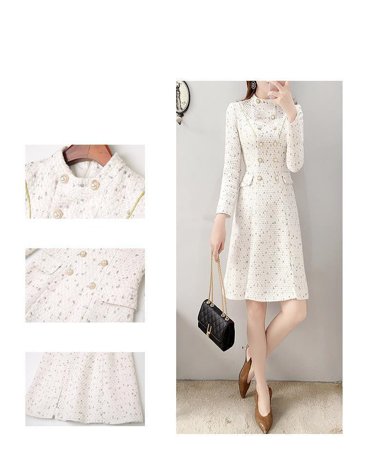 Autumn Women's White Little Fragrant Style Dress Autumn