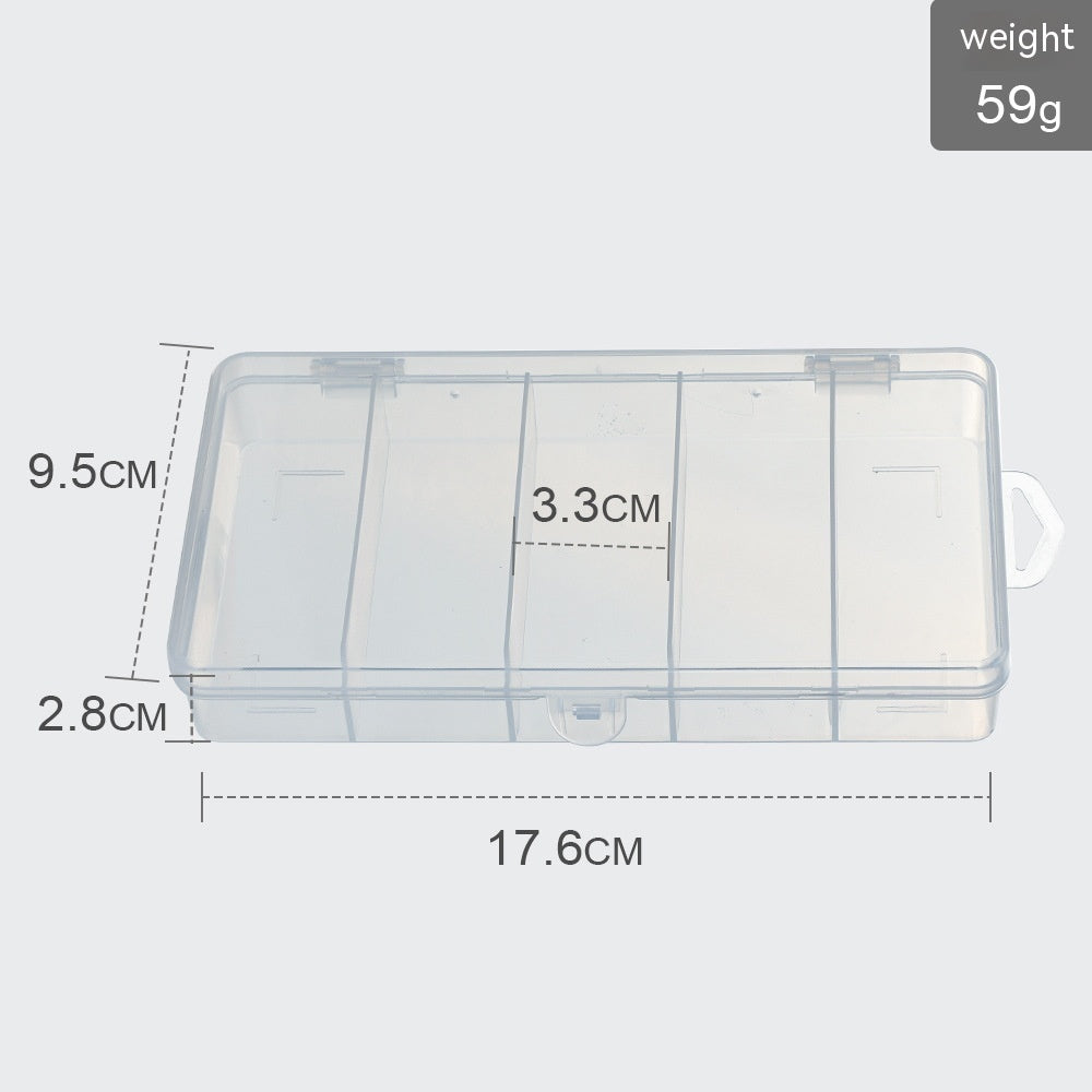 Luya Five Grid Transparent PP Plastic Fishing Gear Box