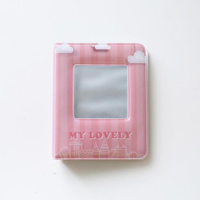 3 Inch Mini Photo Album 32 Pockets Square Hollow Card Holder Bronzing Stars Picture Storage Case PVC Photocard Holder DIY Photo Albums Birthday Gift Family Scrapbook Albums Family Anniversary Gift For Couple