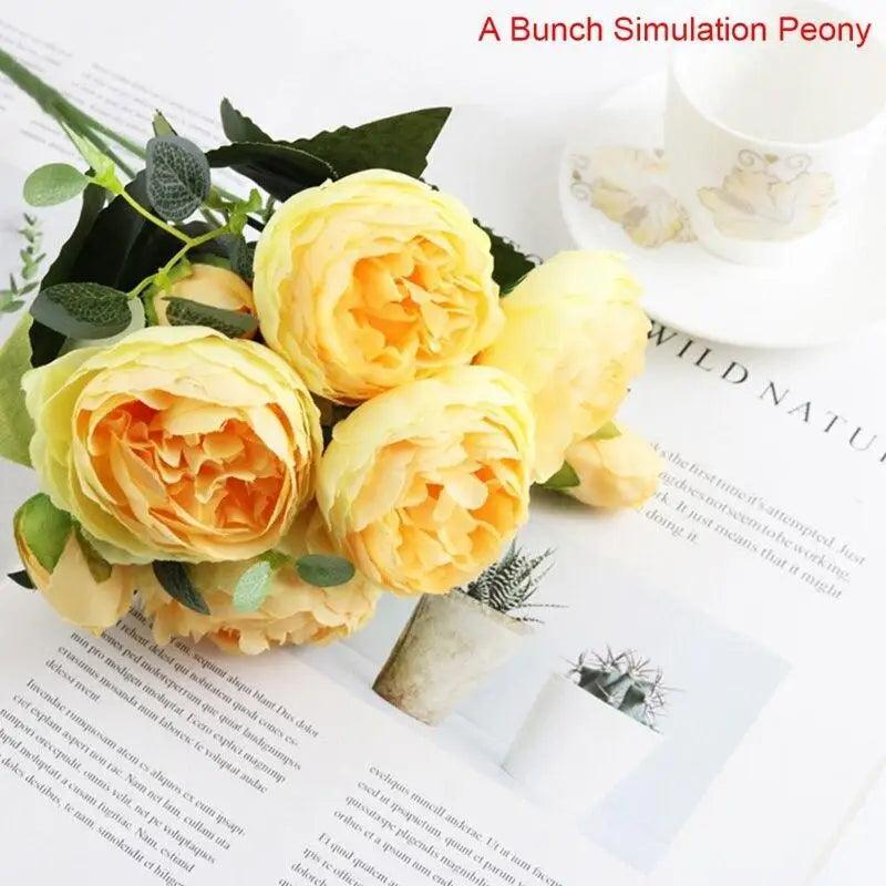 30cm Artificial Silk Peony Flowers Bouquet for Home Decoration -  Faux Christmas Flowers & Wedding Flowers