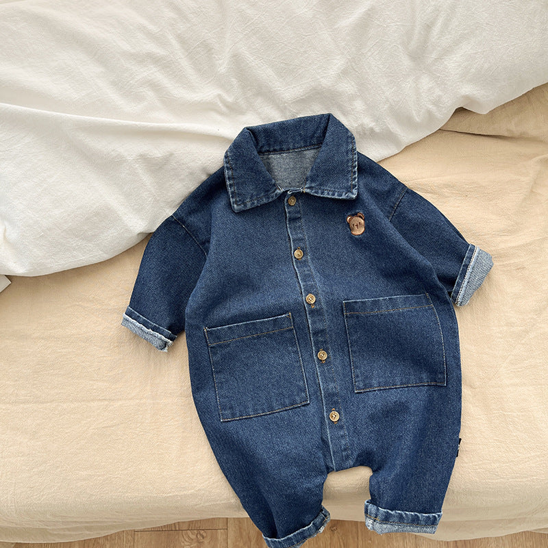 Spring And Autumn Denim Jumpsuit Infant Spring