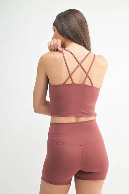 MONO B Venice Cloud Light Crisscross Sports Bra