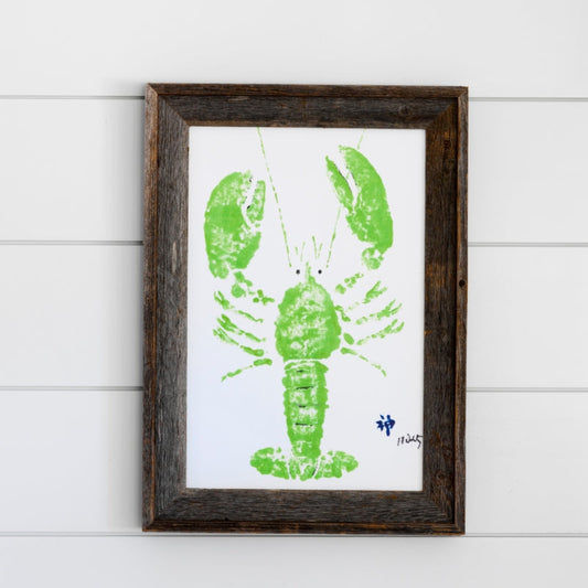 Coastal Art Green Lobster Fish Ocean Artist Inspired