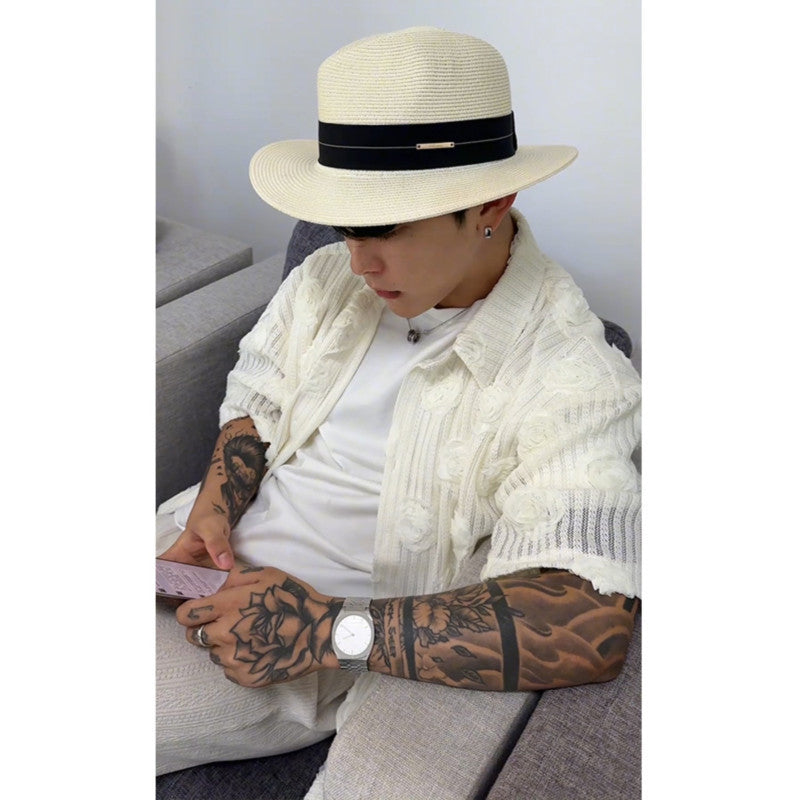 Heavy Industry Three-dimensional Floral Short-sleeved Shirt