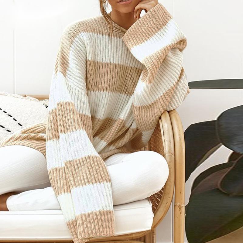 Autumn and winter pullover sweater stripes