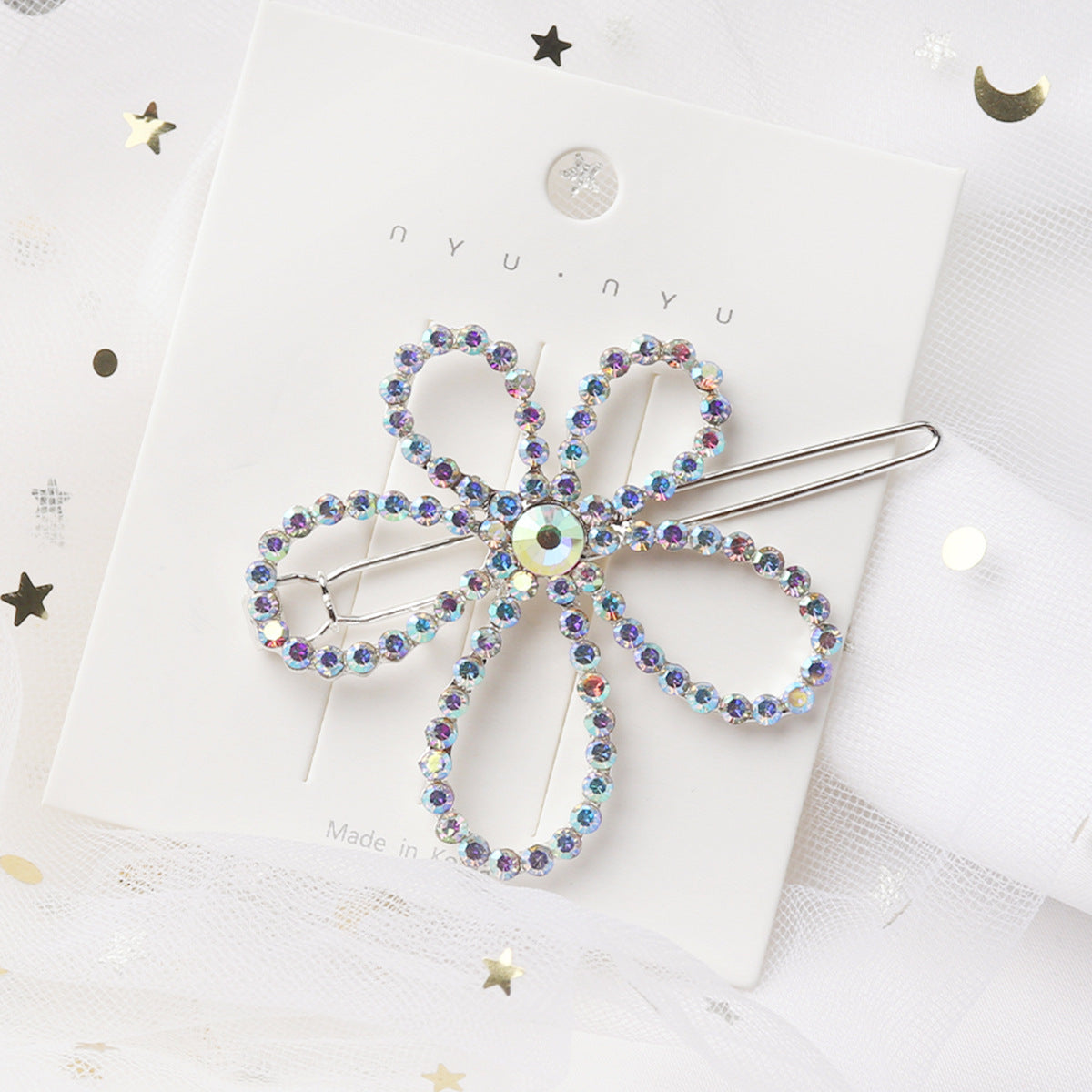 Rhinestone hairpin female alloy alphabet star bangs