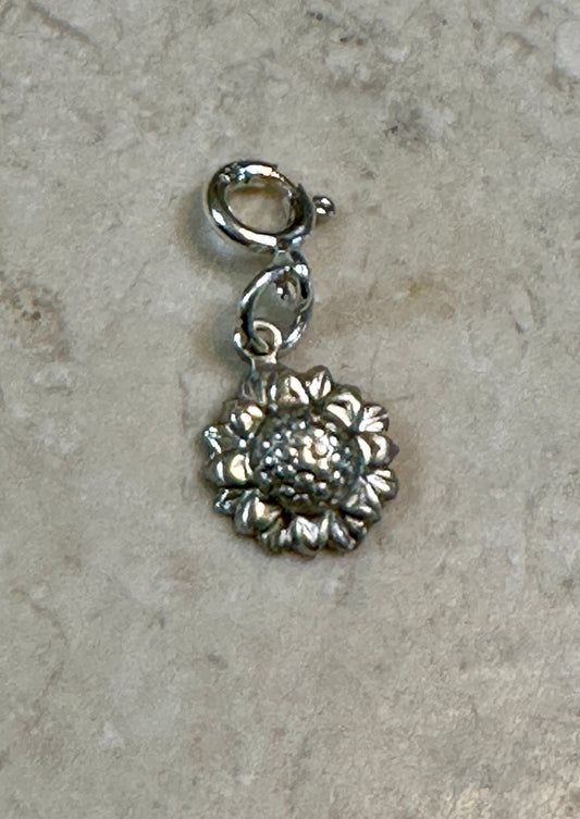 Sterling Silver Sunflower Charm