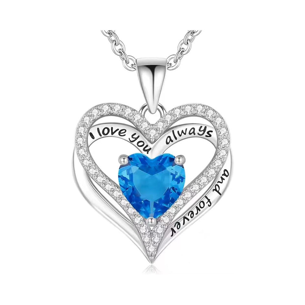 Heart-to-heart Color Double-layer Pendant Necklace