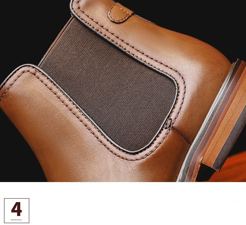 Winter Men's Business Leather Short Boots