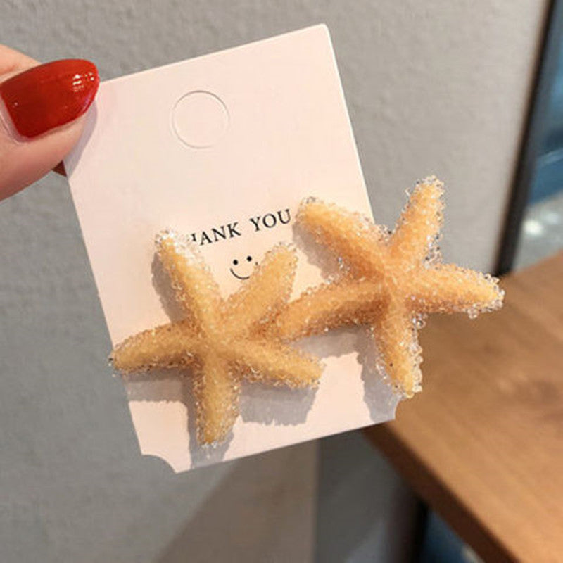 Spring New Crystal Starfish Hairpin