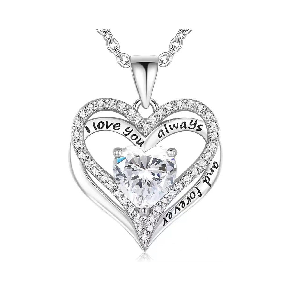 Heart-to-heart Color Double-layer Pendant Necklace