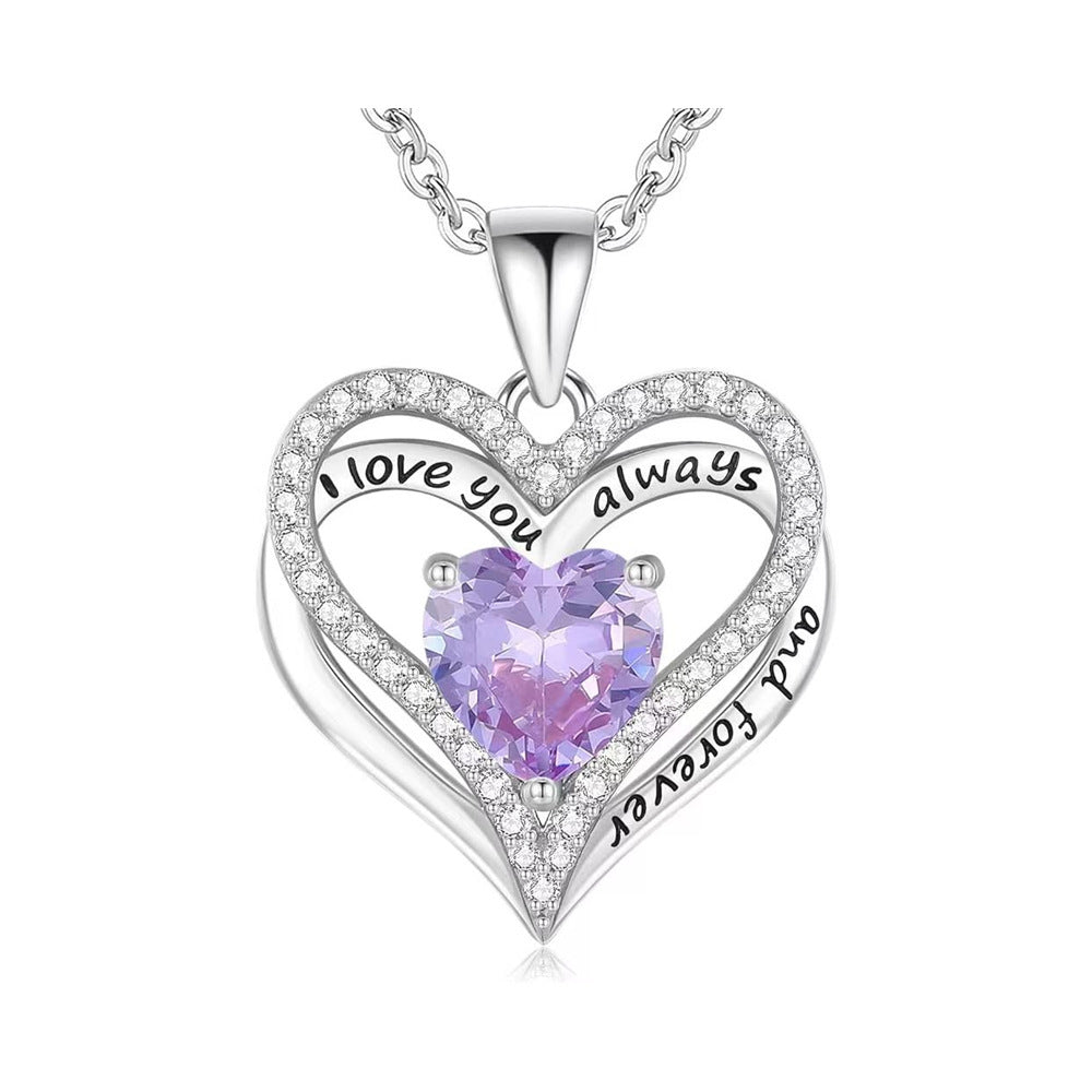 Heart-to-heart Color Double-layer Pendant Necklace
