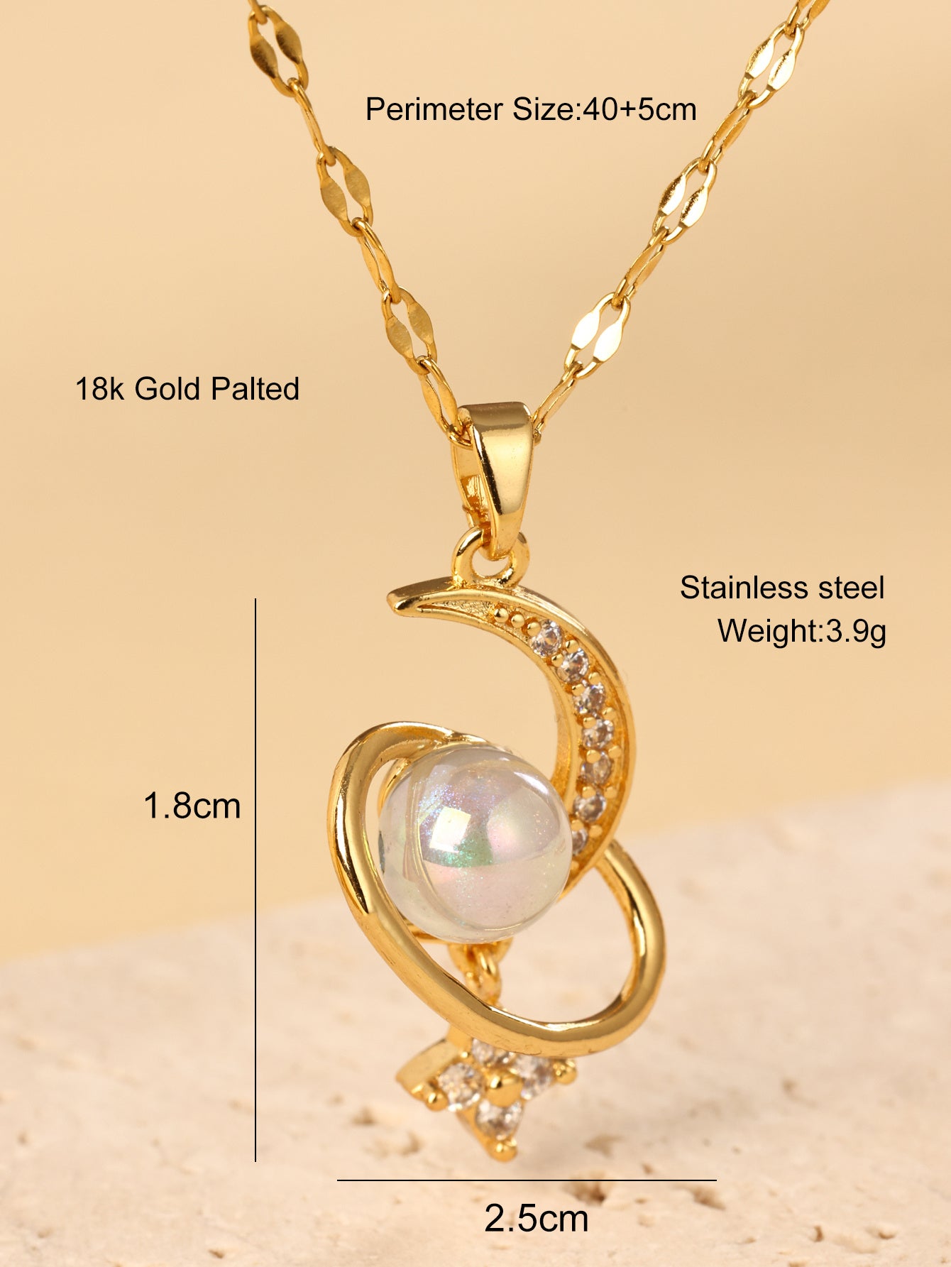 Korean Version Of New Tassel Planet Necklace, Women's Light Luxury Star Moon Inlaid With Pearls, High-end Collarbone Chain