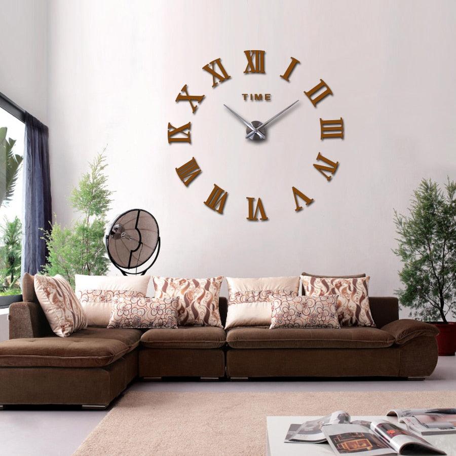 3D Big Acrylic Mirror Wall Clock Quartz Watch 3D Wall Clock Mirror Surface Decorative Clock Large Wall Sticker Clock for Living Room Bedroom Office Home Decorations Still Life Clocks Modern Home Decoration Living Room Stickers