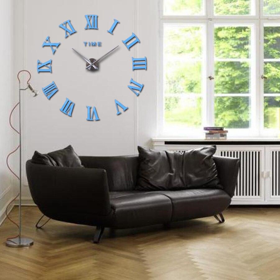 3D Big Acrylic Mirror Wall Clock Quartz Watch 3D Wall Clock Mirror Surface Decorative Clock Large Wall Sticker Clock for Living Room Bedroom Office Home Decorations Still Life Clocks Modern Home Decoration Living Room Stickers