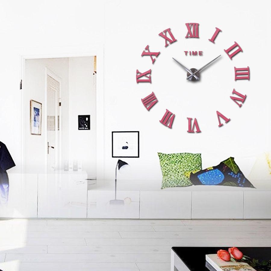 3D Big Acrylic Mirror Wall Clock Quartz Watch 3D Wall Clock Mirror Surface Decorative Clock Large Wall Sticker Clock for Living Room Bedroom Office Home Decorations Still Life Clocks Modern Home Decoration Living Room Stickers