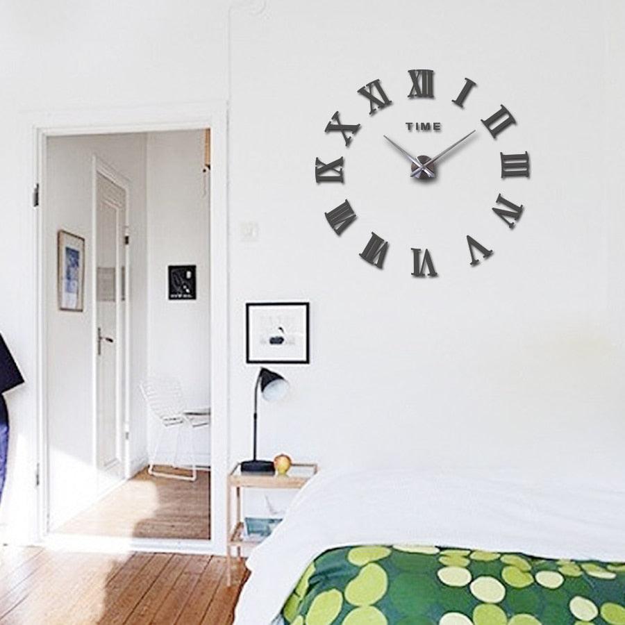 3D Big Acrylic Mirror Wall Clock Quartz Watch 3D Wall Clock Mirror Surface Decorative Clock Large Wall Sticker Clock for Living Room Bedroom Office Home Decorations Still Life Clocks Modern Home Decoration Living Room Stickers