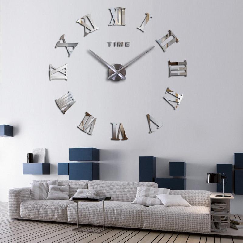 3D Big Acrylic Mirror Wall Clock Quartz Watch 3D Wall Clock Mirror Surface Decorative Clock Large Wall Sticker Clock for Living Room Bedroom Office Home Decorations Still Life Clocks Modern Home Decoration Living Room Stickers