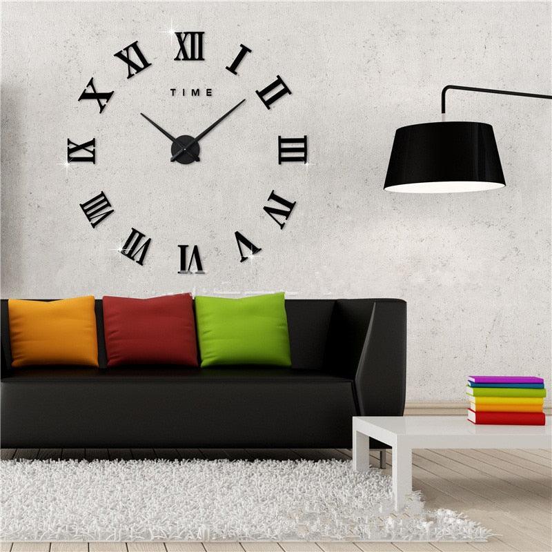 3D Big Acrylic Mirror Wall Clock Quartz Watch Still Life Clocks Frameless Wall Clock 3D Surface Mirror Wall Clock Modern Design Large Mute Wall Watches Stickers for Living Room Bedroom Home Decorations Modern Home Decoration Living Room Stickers
