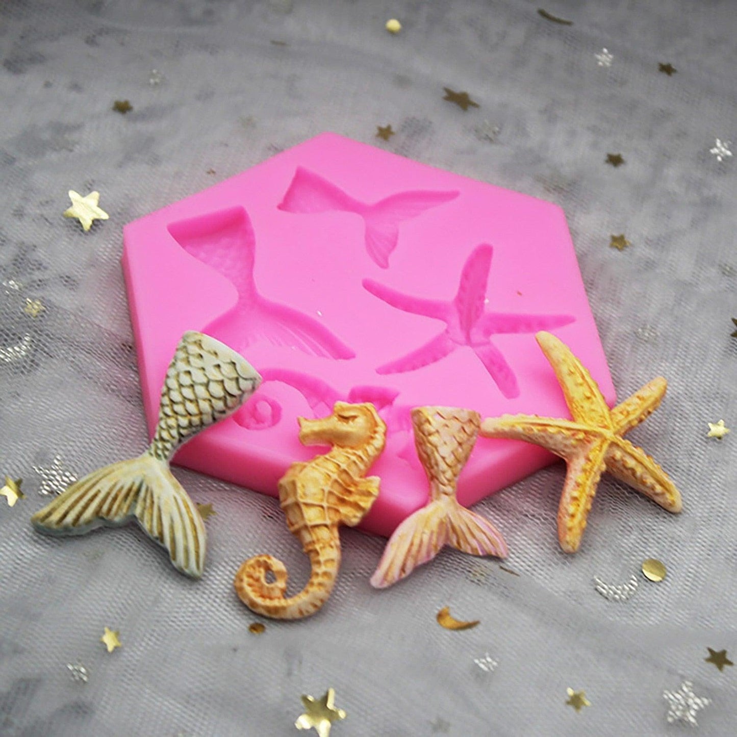 3D Cookie Decorating Sea Animal Silicone Molds Mold Cake Decoration Mold Best Mold Ocean Theme Silicone Mold Seaweed Sea Fish Shape Silicone Cake Baking Molds Chocolate Candy Baking Tool For Wedding Birthday Party Cake Decoration Cupcake Topper