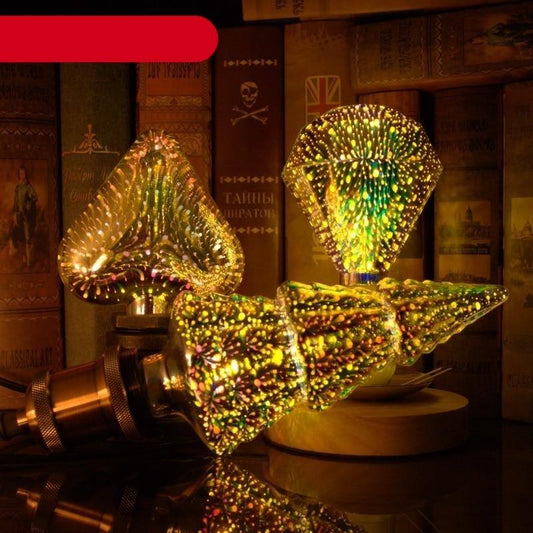 3D Decoration Edison LED Bulb Vintage Light Bulb Star Fireworks Lamp Holiday Night Light Christmas Tree Decoration bar Firework Bulb Party Home Christmas Party Holiday