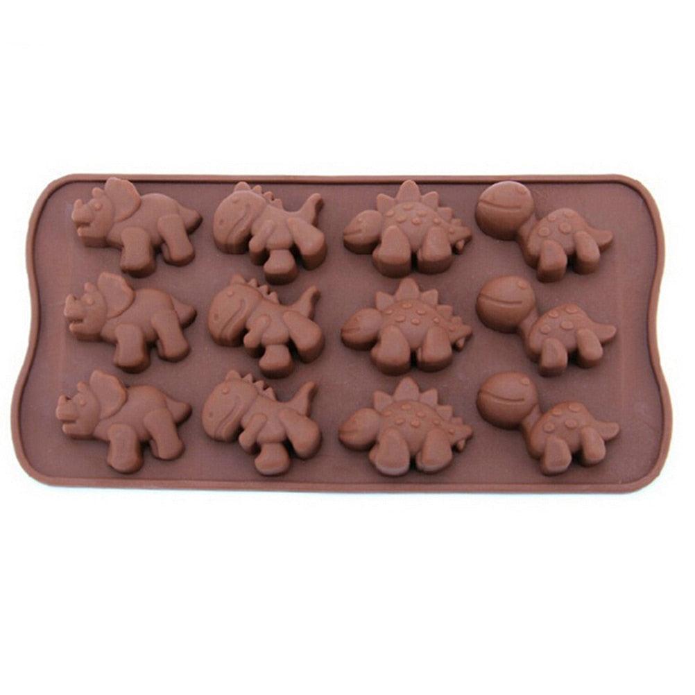 3D Dinosaur Silicone Fondant Mould Cake Chocolate Candy Fondant Candle Soap Craft Cake Mold Baking Cute Dinosaur Silicone Cake Molds Kid's Dino Chocolate Mold Tray