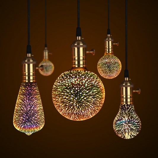 3D LED Lamp Edison Light Bulb Vintage Decoration LED Filament lamp Copper Wire String Replace Incandescent Bulb Decorative Spiral Filament