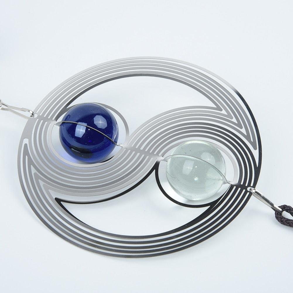 3D Wind Chimes Sun Wind Spinner Metal Hanging Wind Bells Stainless Steel Chimes Church Indoor Outdoor  Garden Porch Balcony Home Decoration Ornament Room Decor