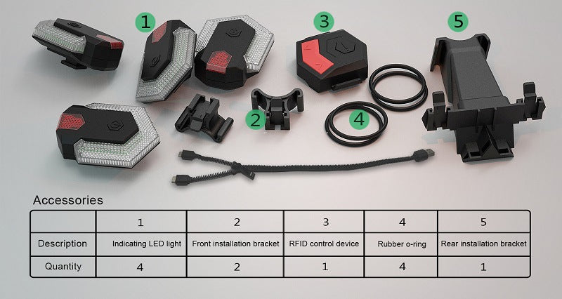 Bike Turn Signals Front and Rear Light