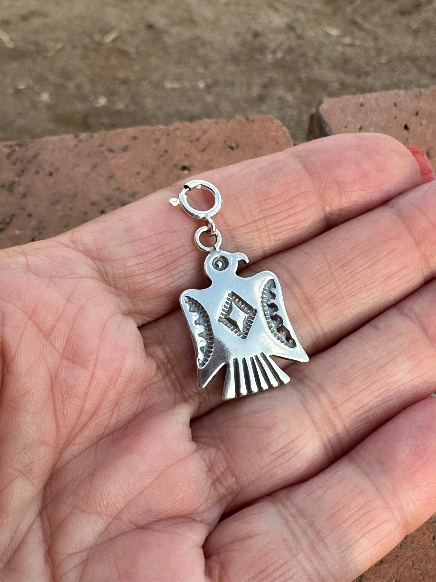Handcrafted Sterling Silver Thunderbird Charm