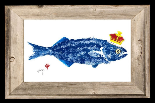 Coastal Art King Fish with Crown Ocean Artist Inspired