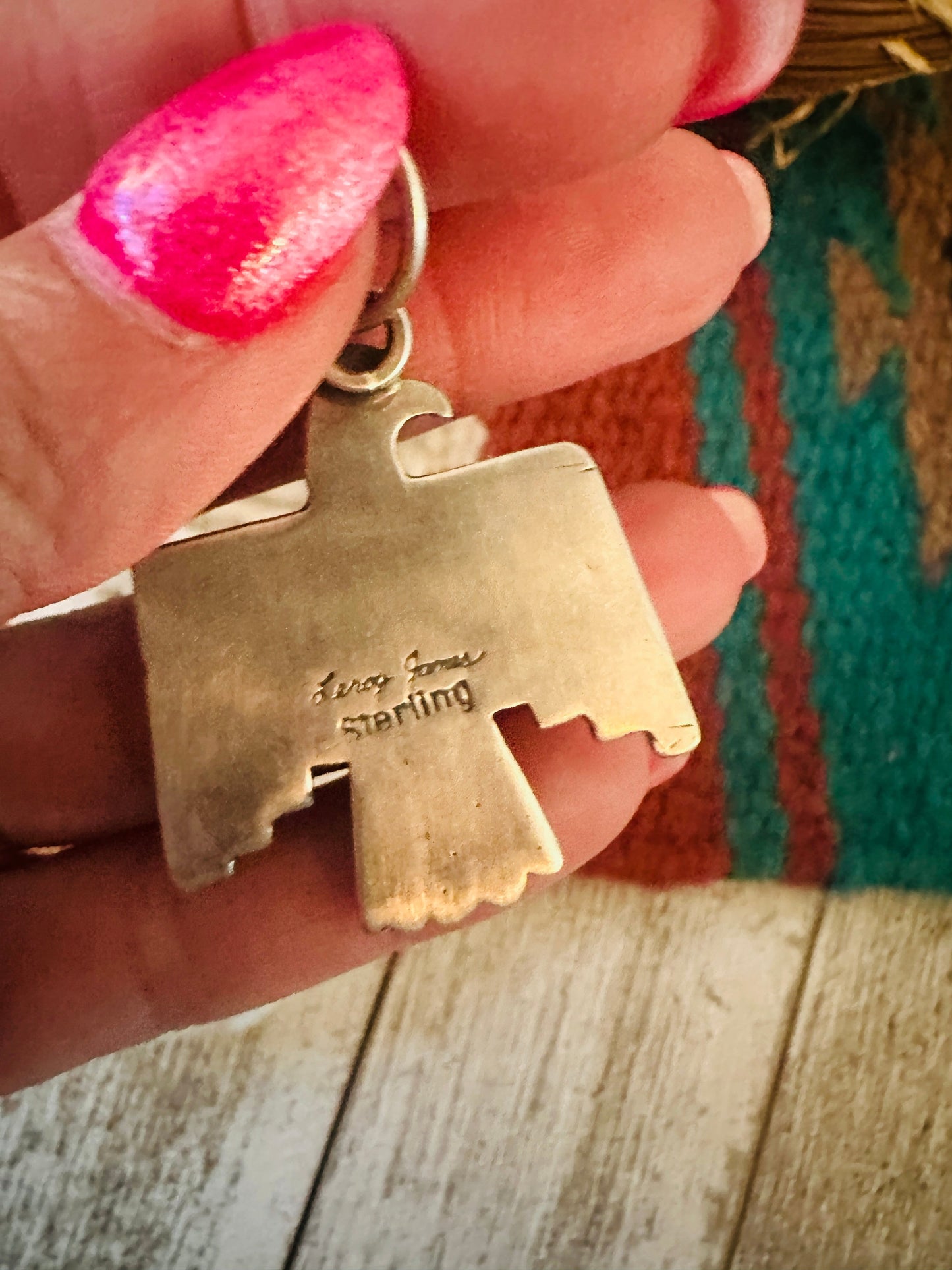 Handcrafted Sterling Silver & Lapis Thunderbird Pendant